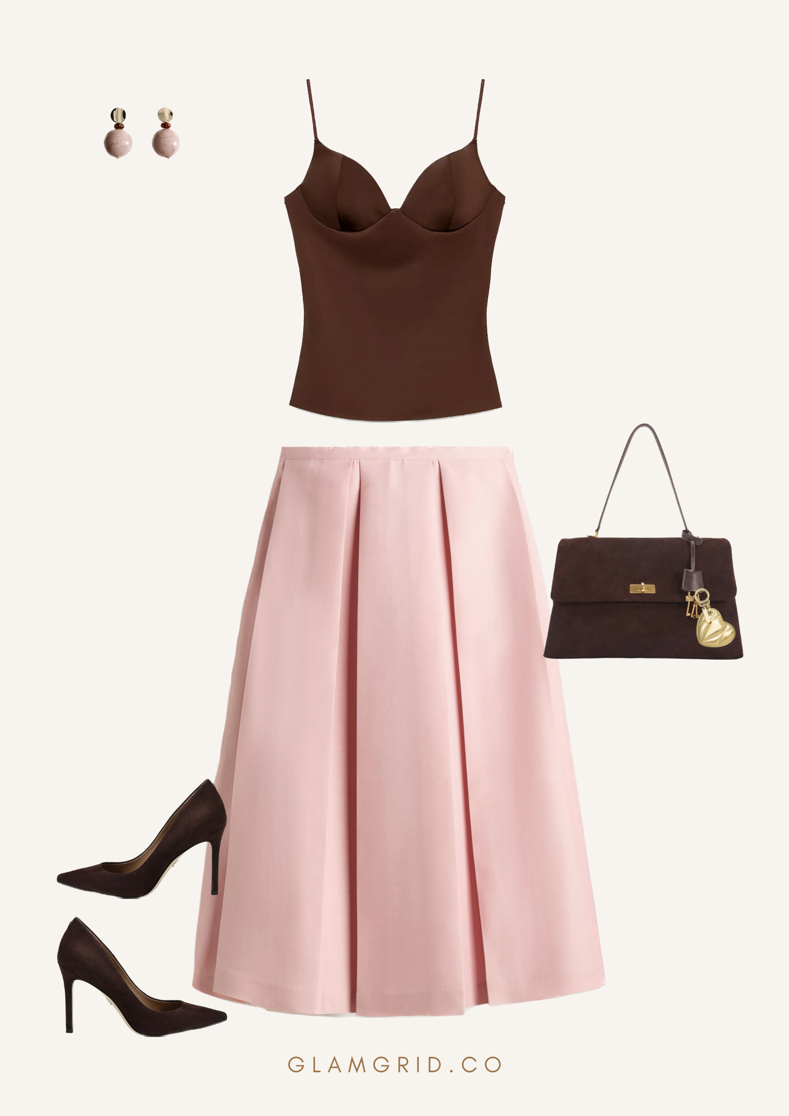 Brown and Pink Valentines Day Outfit