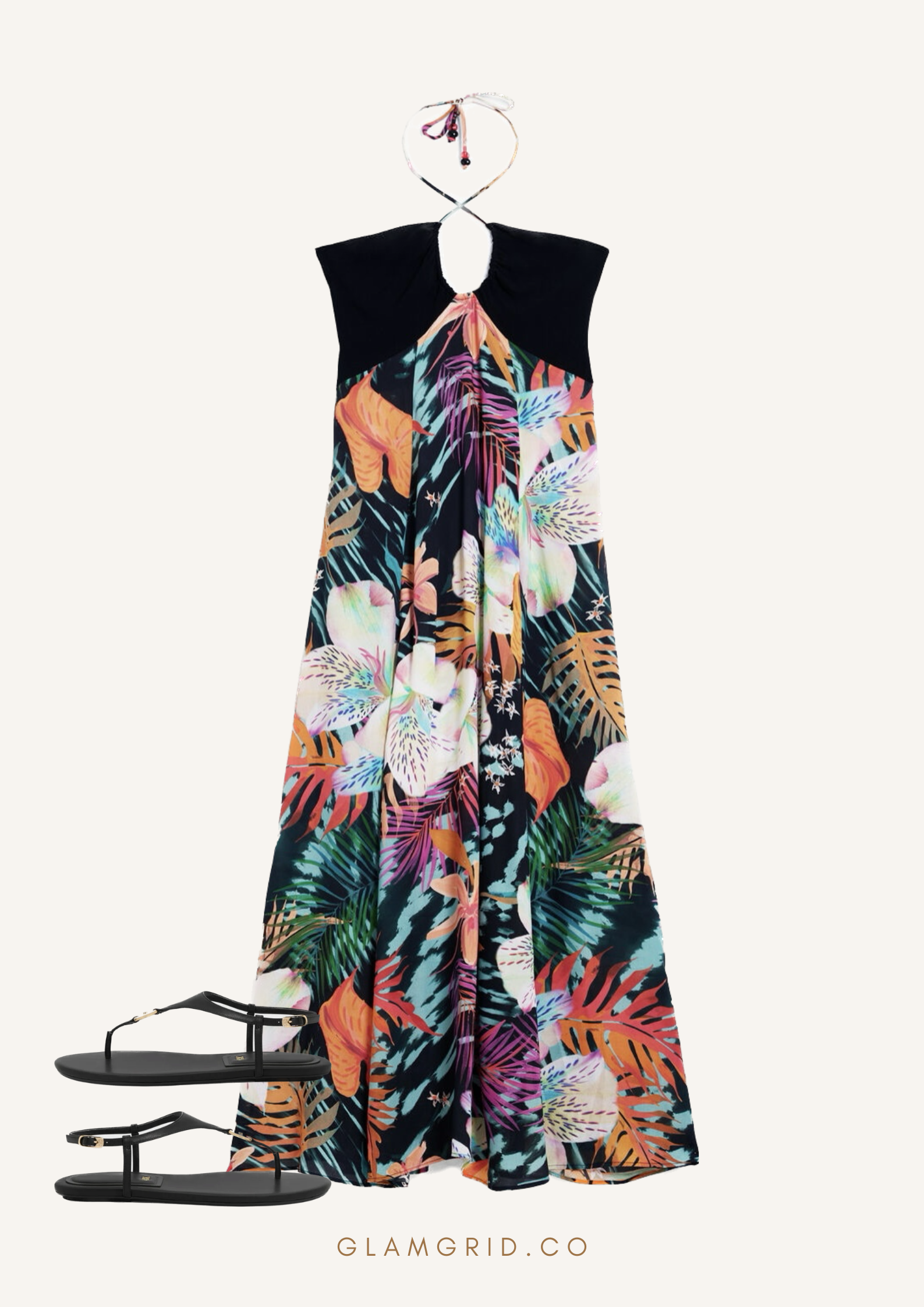 Dress with Thong Sandals